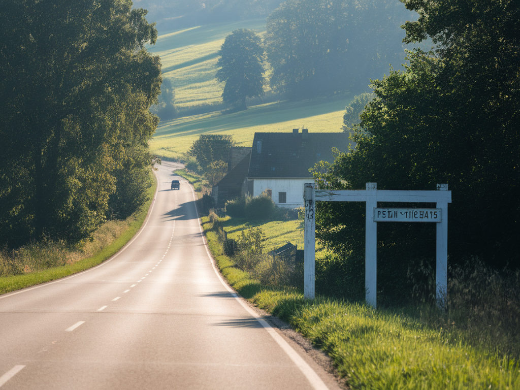 Panneaux de signalisation indiquant l’entrée et la sortie d’une agglomération