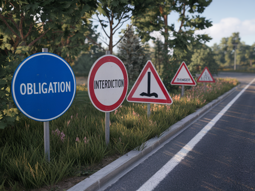 Différences entre panneaux d’obligation et autres panneaux de signalisation